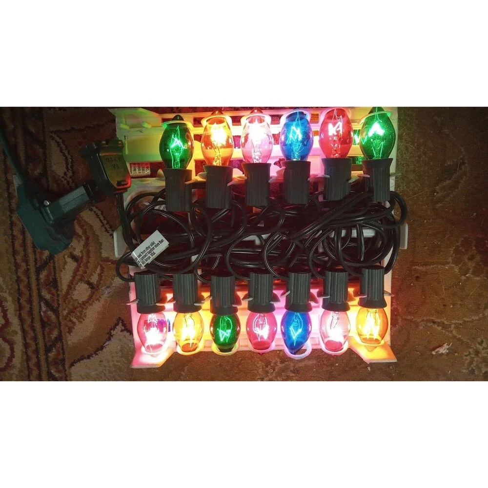 Hobby Lobby 25 Count C7 Multi Color Transparent Incandescent Christmas Lights